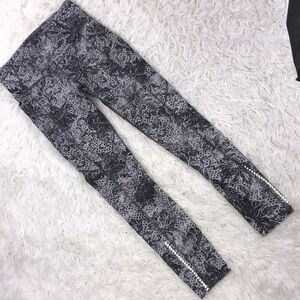 Lululemon Fast & Free 7/8 Tight II *Nulux 25" Serigraph Starlight Black Multi